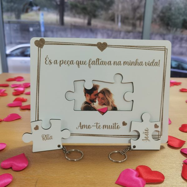 Quadro Puzzle com Porta-Chaves