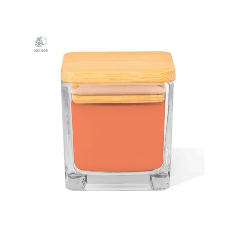 Vela Aromática em Frasco de Vidro Laranja