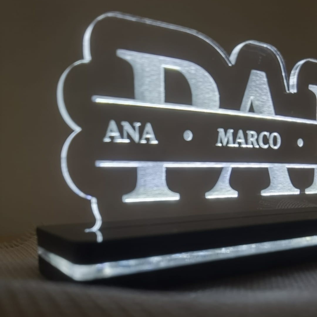 Base LED Iluminada Dia do Pai