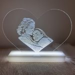 Base LED Coração com Fotogravação