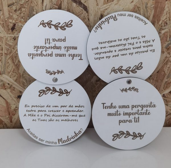 Convite Padrinhos Modelo Circular | Versão Standard
