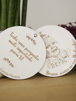Convite Padrinhos Modelo Circular | Personalizado