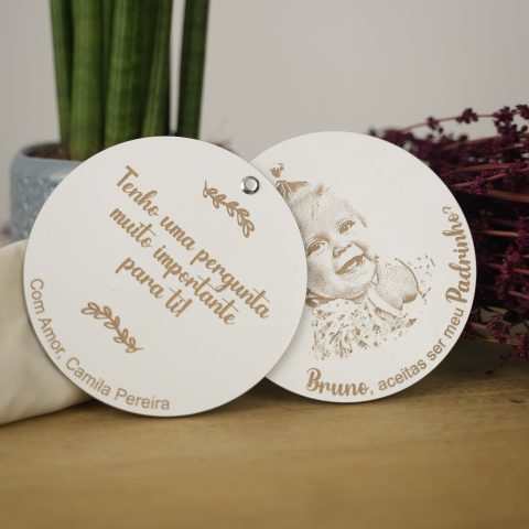 Convite Padrinhos Modelo Circular | Personalizado