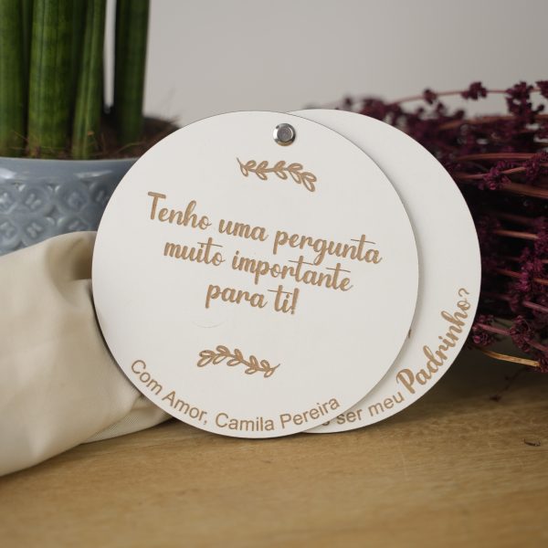 Convite Padrinhos Modelo Circular | Personalizado