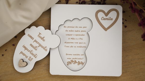 Convite Padrinhos Modelo Pé | Personalizado