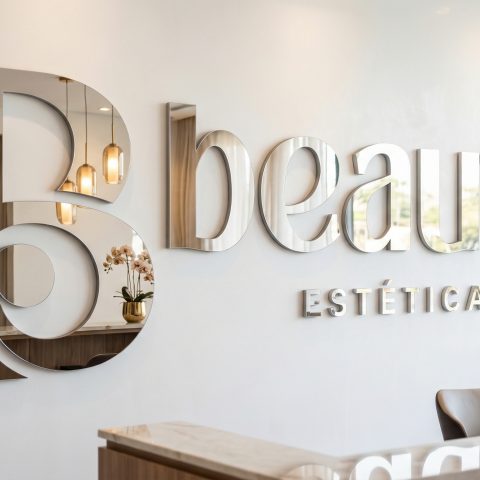 Logotipo espelhado prata